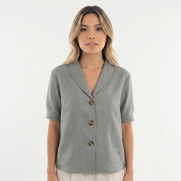 Blusa cruzada elegante mujer
