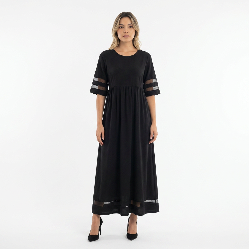 Vestido largo elegante efecto vientre plano mujer