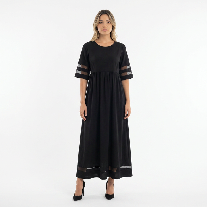 Vestido largo elegante efecto vientre plano mujer