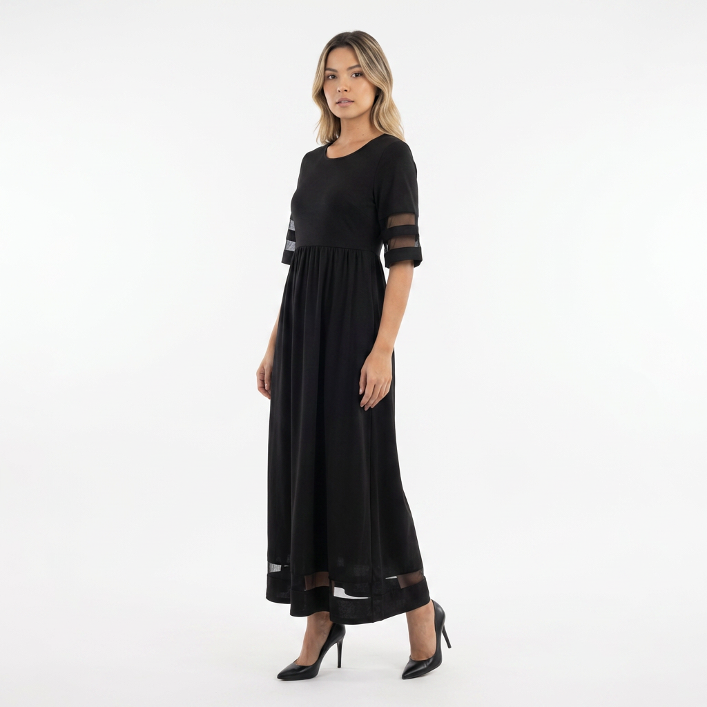 Vestido largo elegante efecto vientre plano mujer