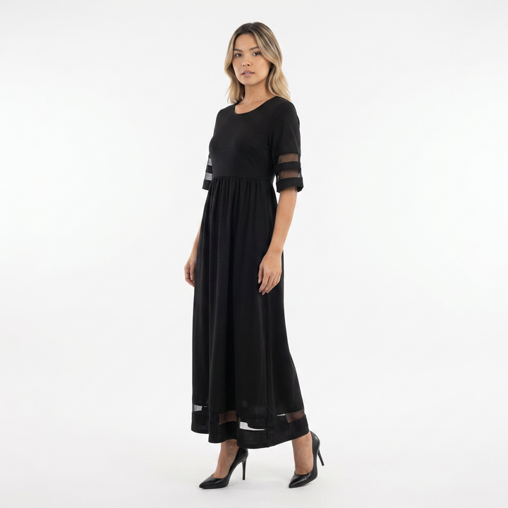 Vestido largo elegante efecto vientre plano mujer