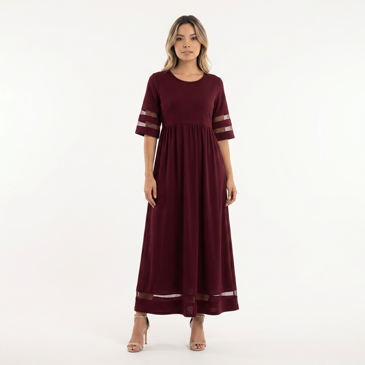 Vestido largo elegante efecto vientre plano mujer