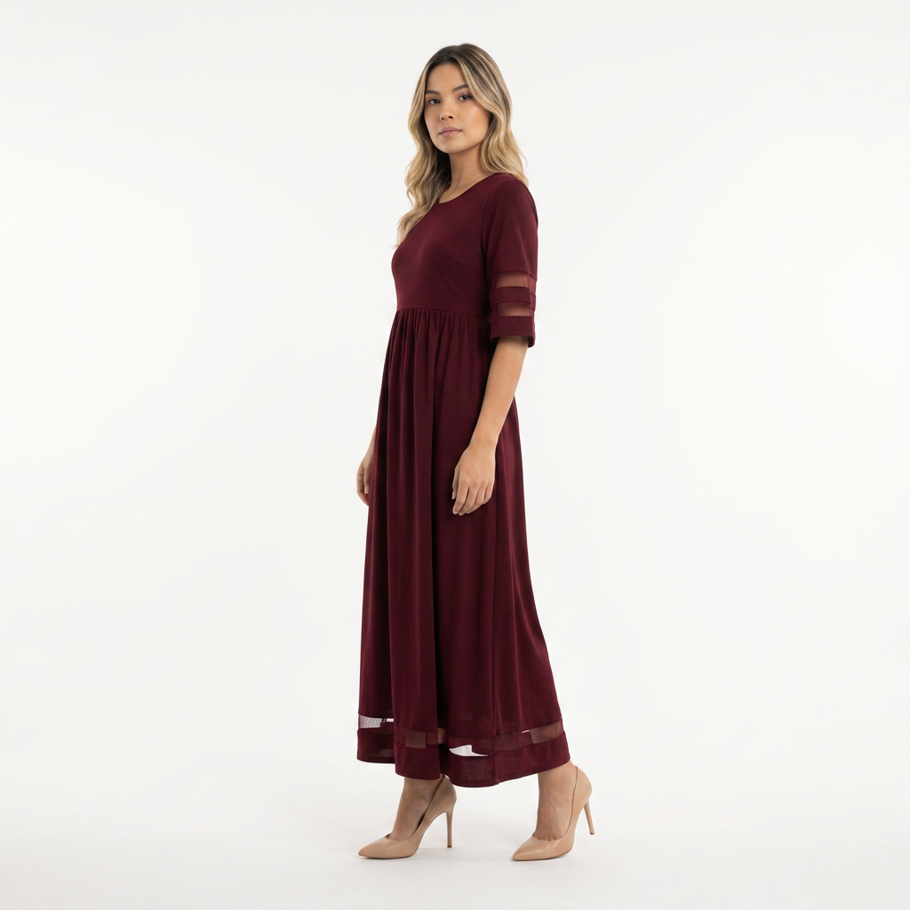 Vestido largo elegante efecto vientre plano mujer