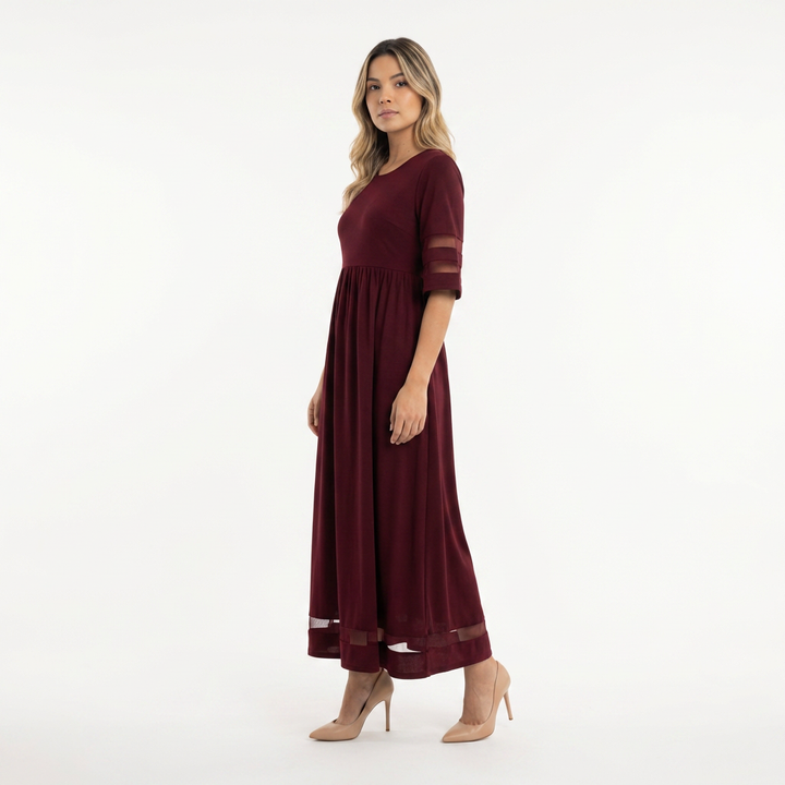 Vestido largo elegante efecto vientre plano mujer