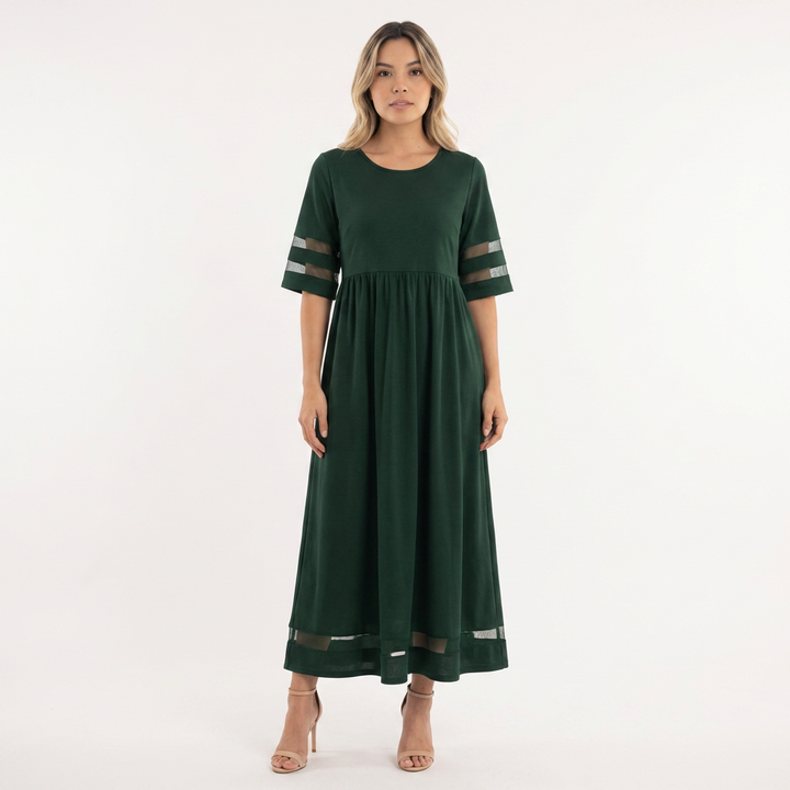 Vestido largo elegante efecto vientre plano mujer