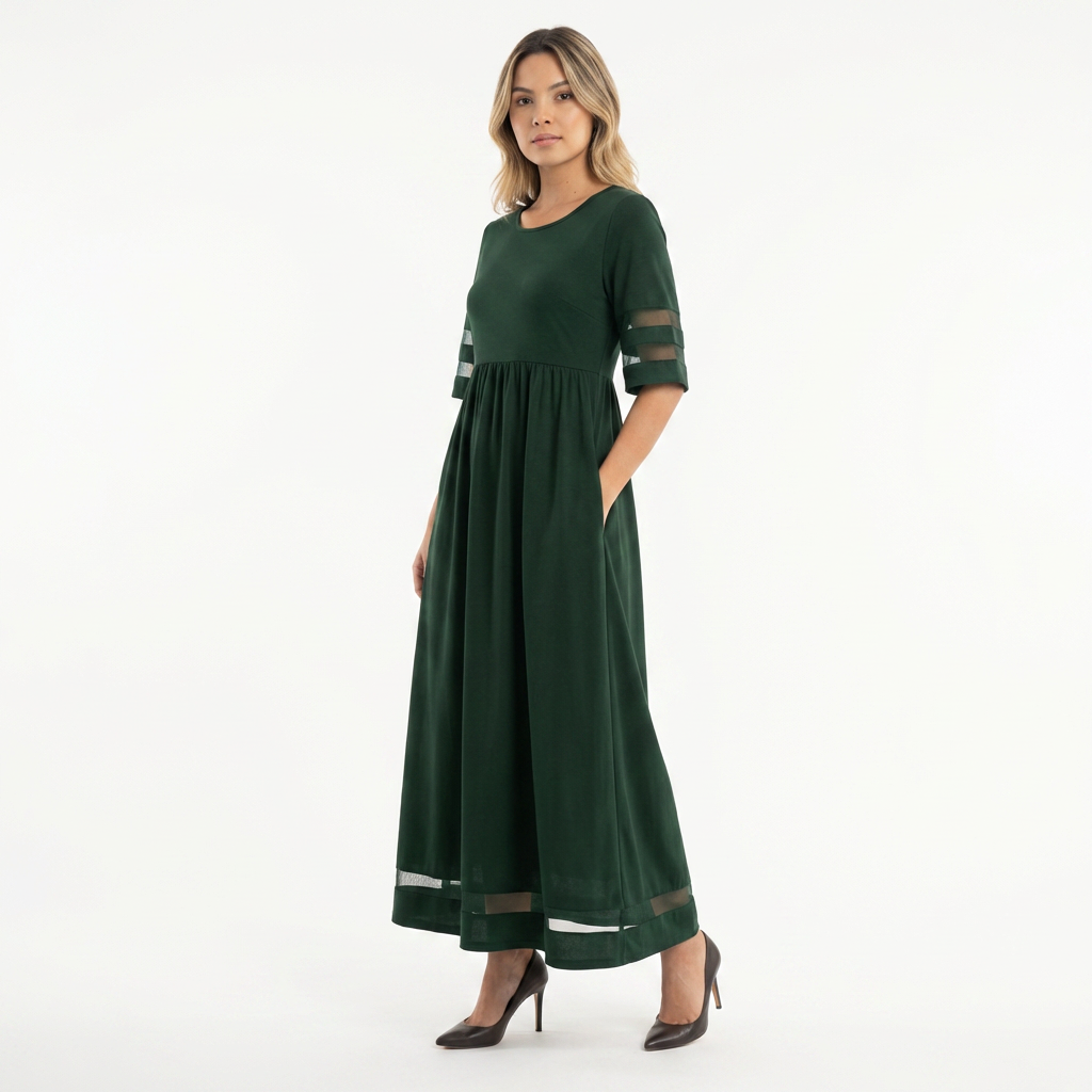 Vestido largo elegante efecto vientre plano mujer