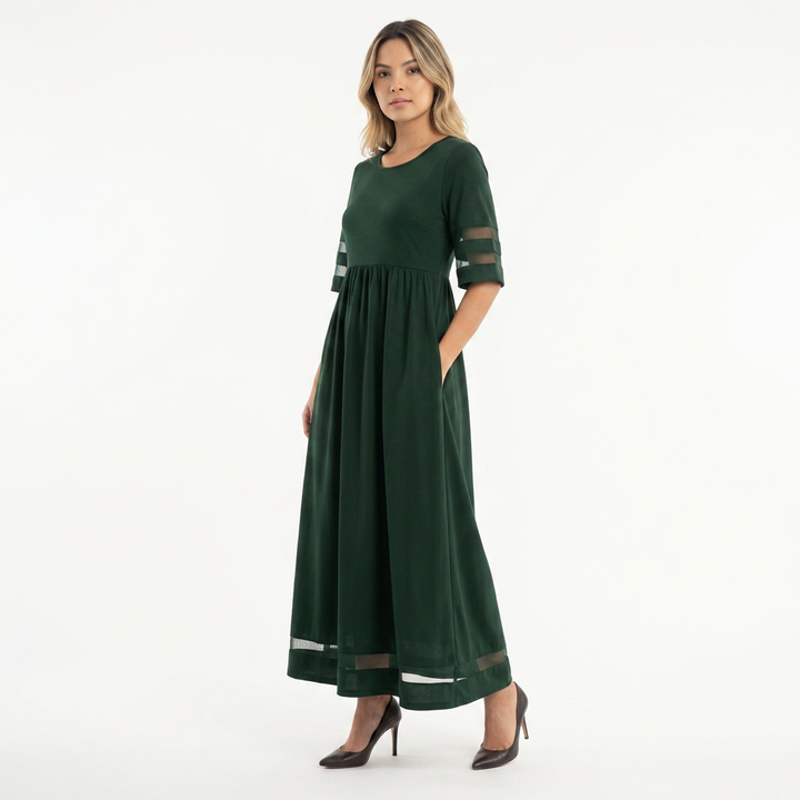 Vestido largo elegante efecto vientre plano mujer