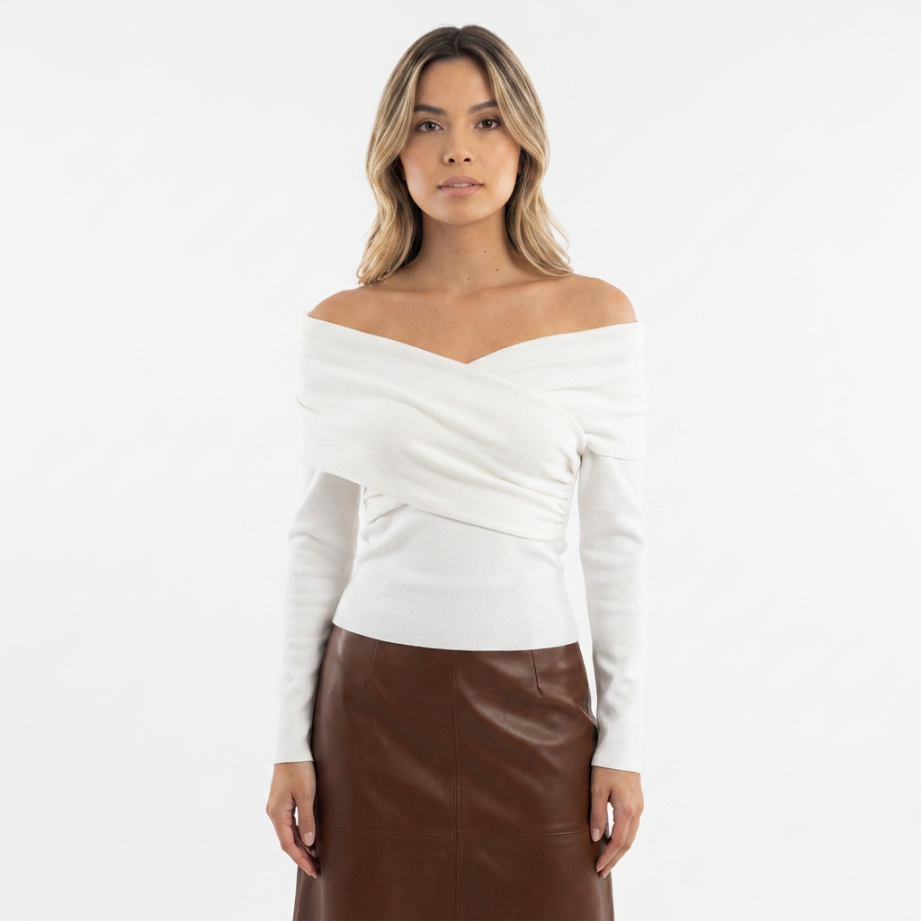 Top punto hombros descubiertos mujer