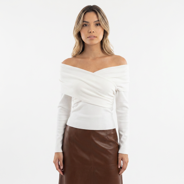 Top punto hombros descubiertos mujer