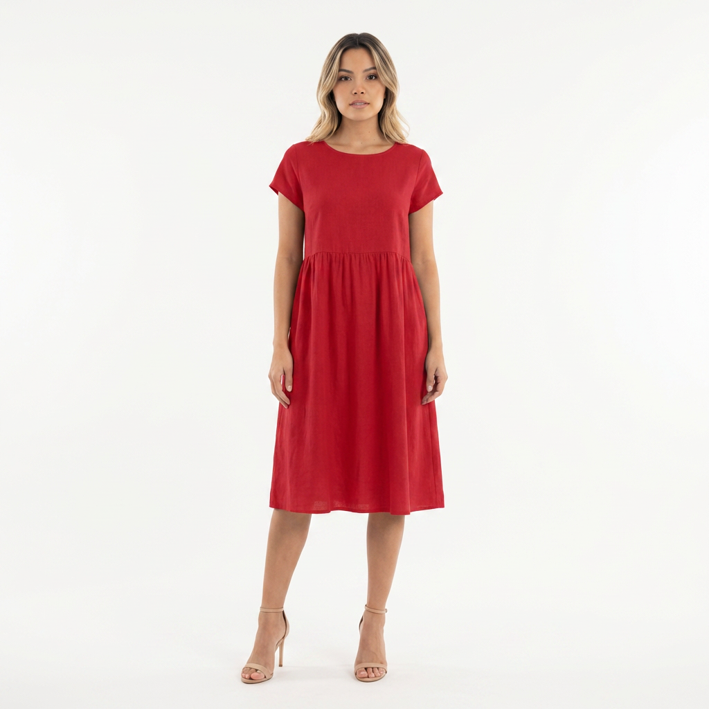 Vestido midi casual con bolsillos mujer