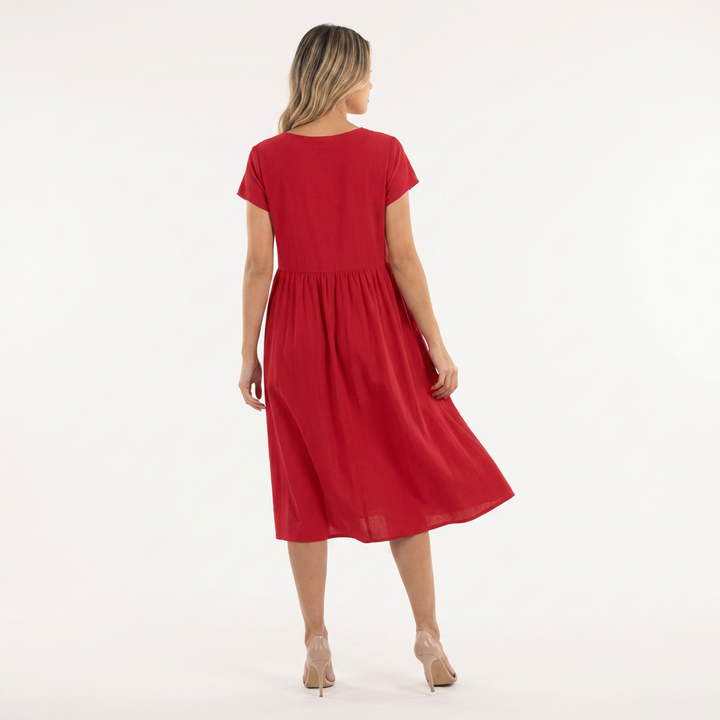 Vestido midi casual con bolsillos mujer