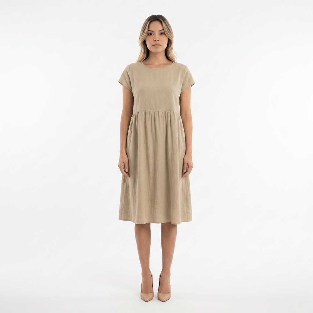 Vestido midi casual con bolsillos mujer