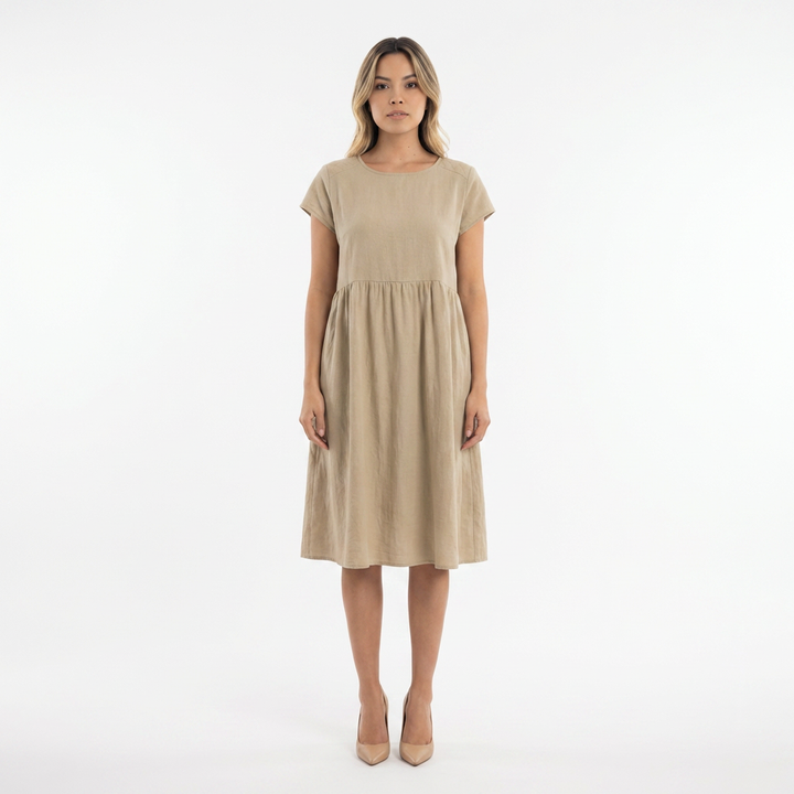 Vestido midi casual con bolsillos mujer