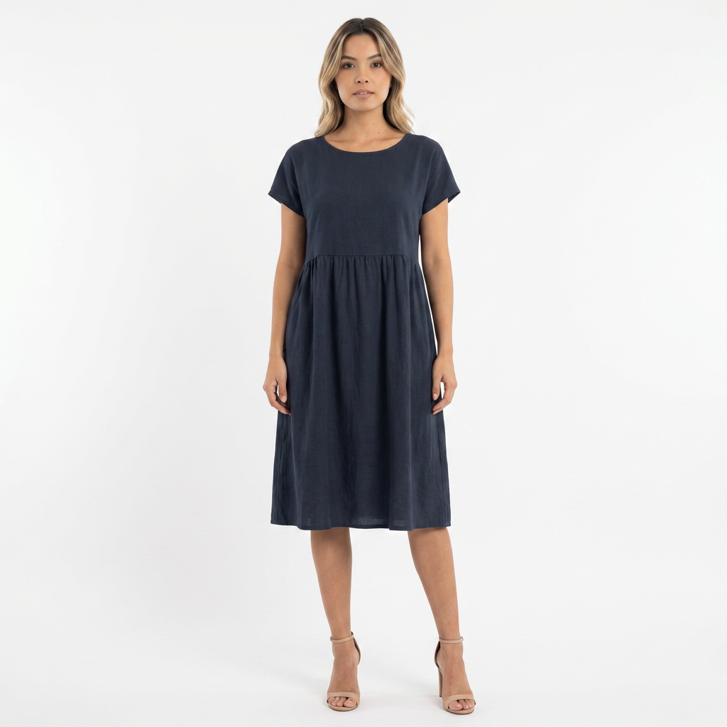 Vestido midi casual con bolsillos mujer