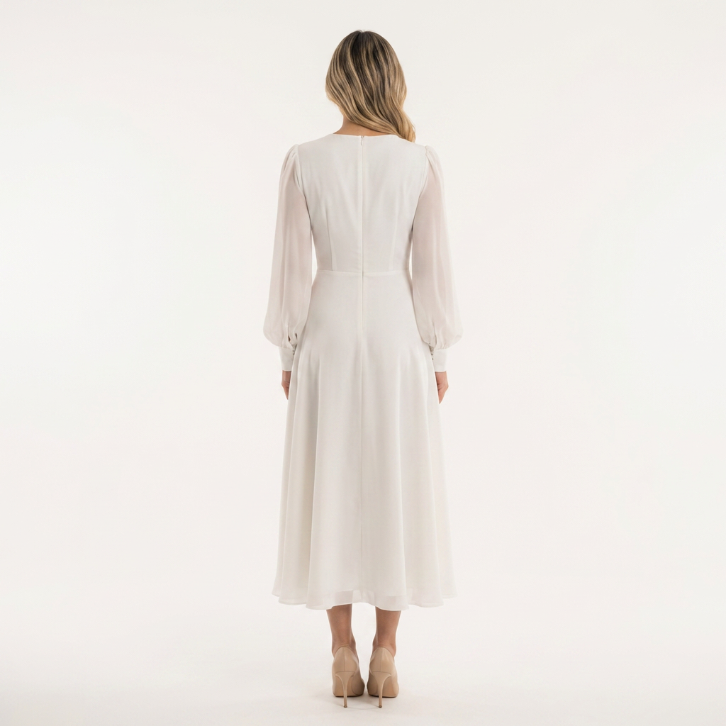 Vestido midi manga larga elegante