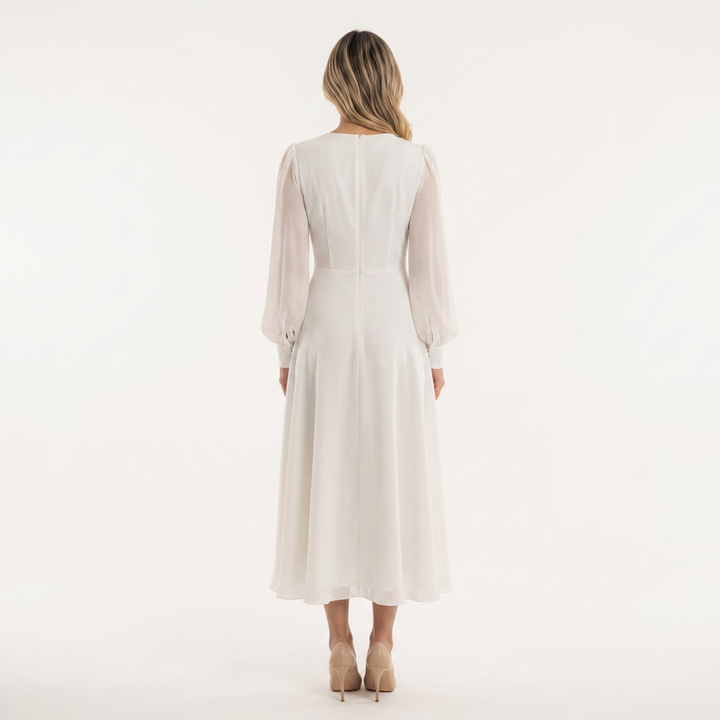 Vestido midi manga larga elegante