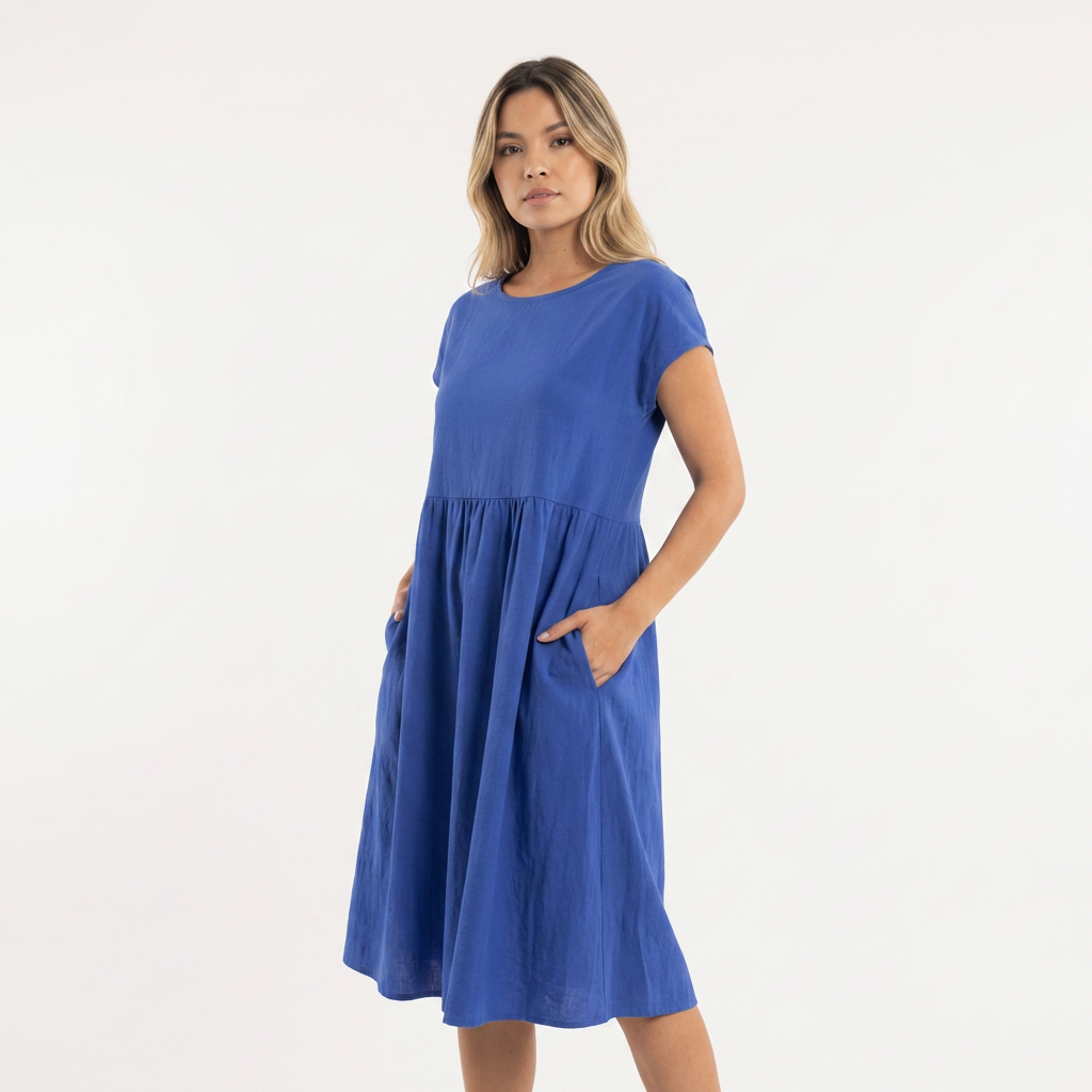 Vestido midi casual con bolsillos mujer