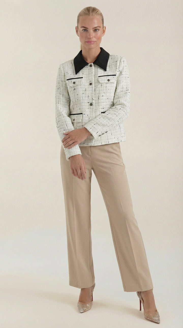 Chaqueta de Tweed Estructurada Elegante