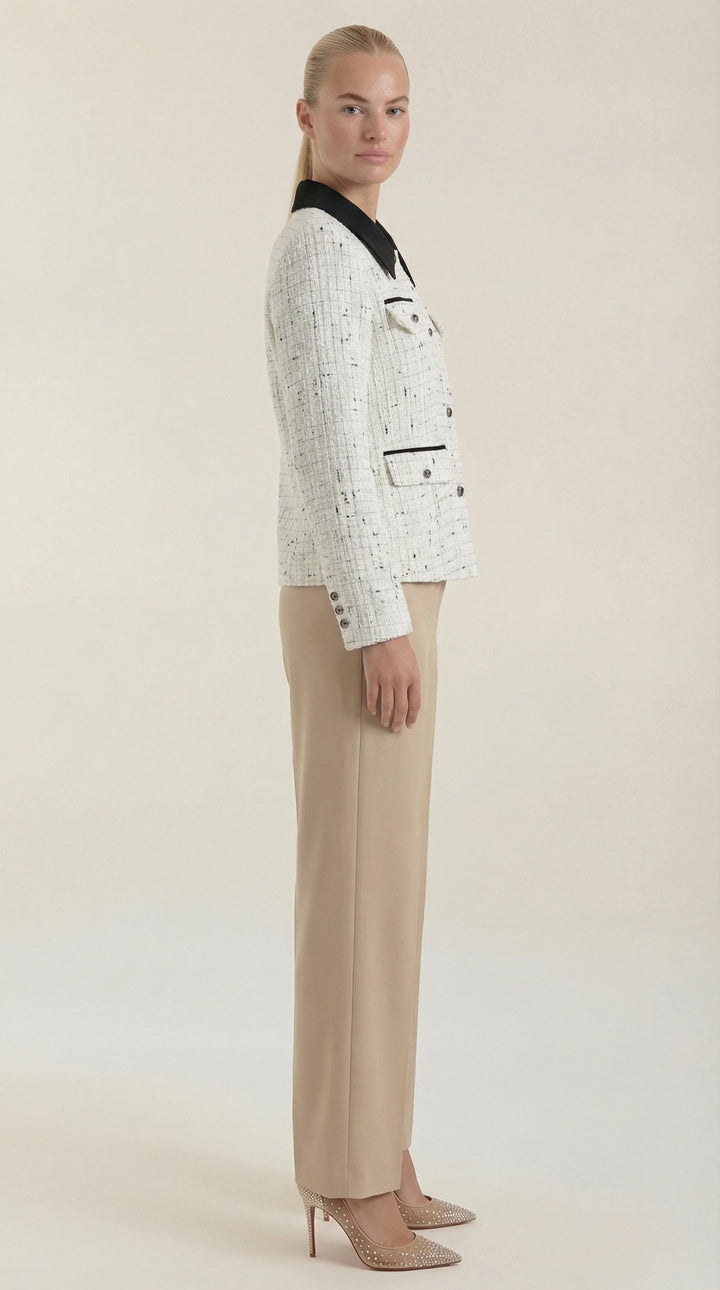 Chaqueta de Tweed Estructurada Elegante