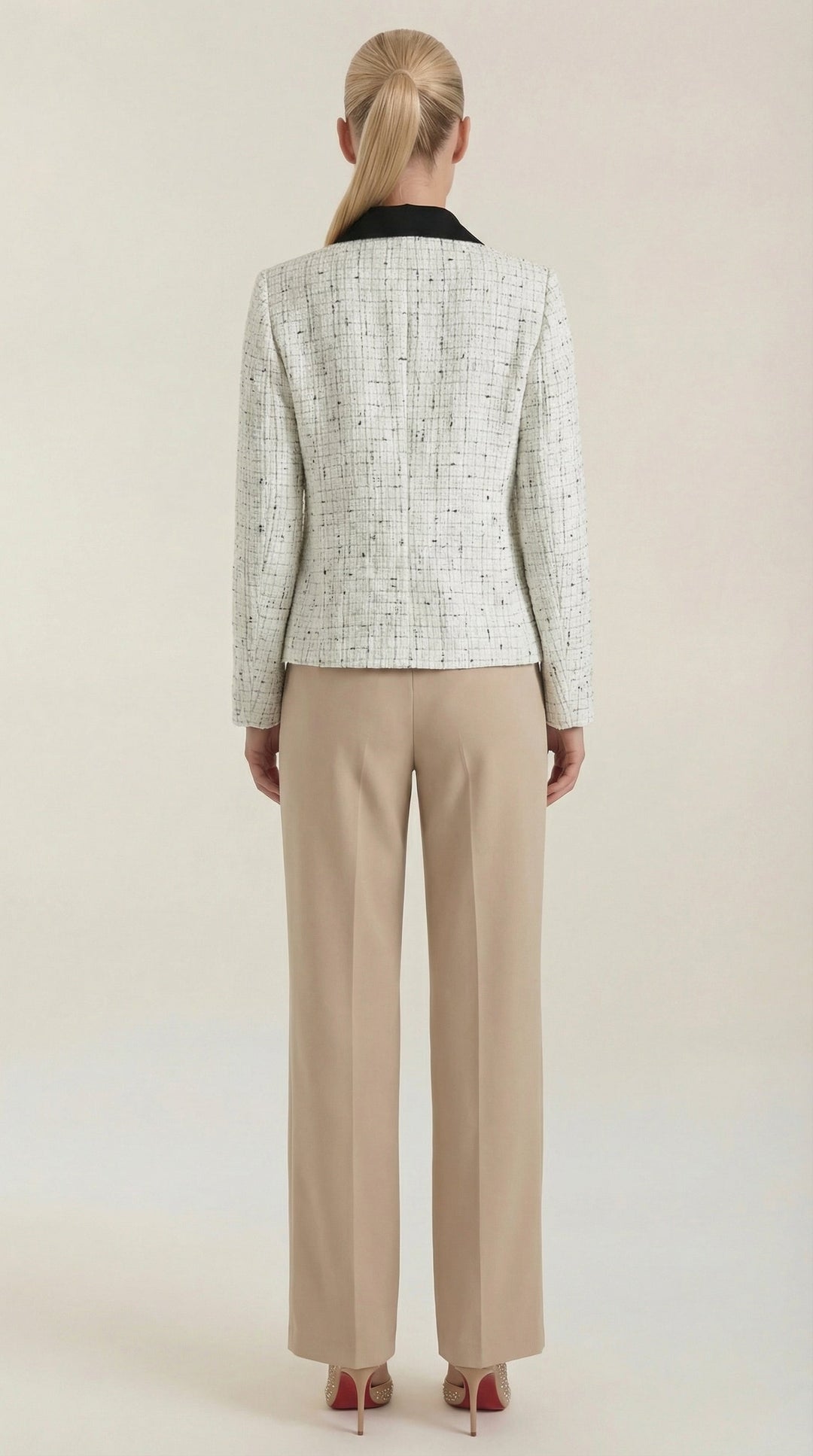 Chaqueta de Tweed Estructurada Elegante