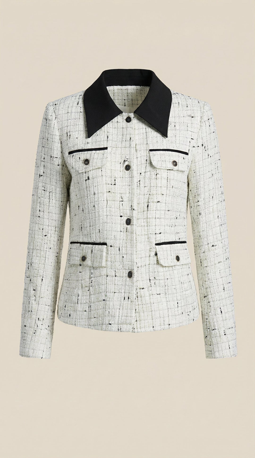 Chaqueta de Tweed Estructurada Elegante