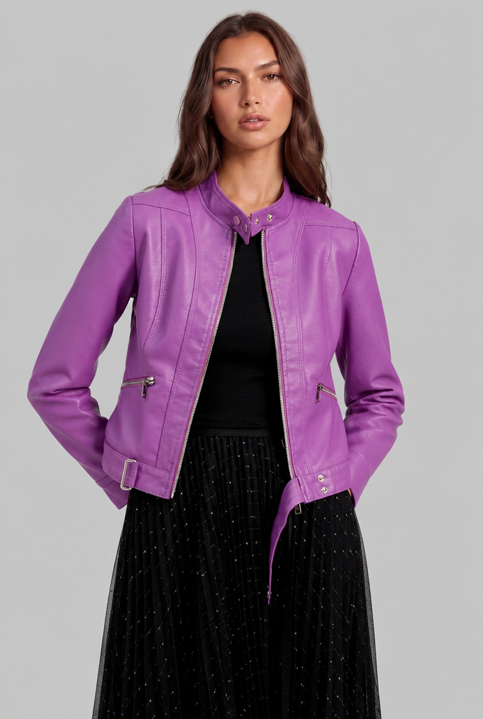Chaqueta Biker de Piel Corta