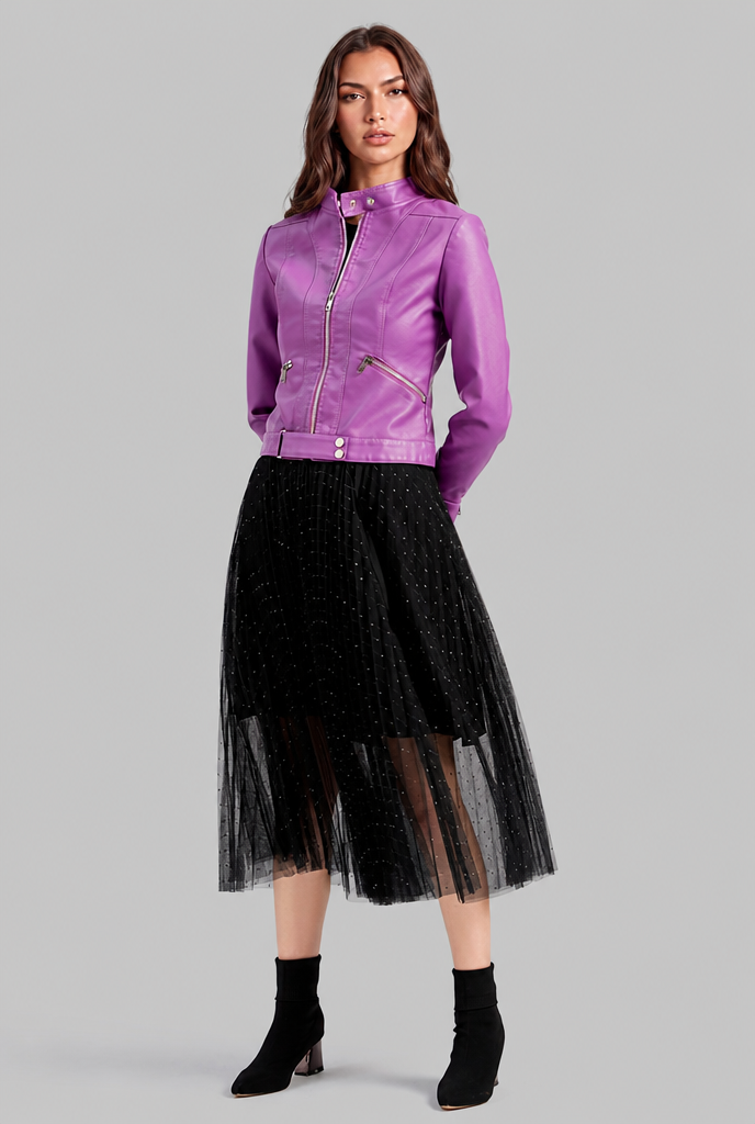 Chaqueta Biker de Piel Corta