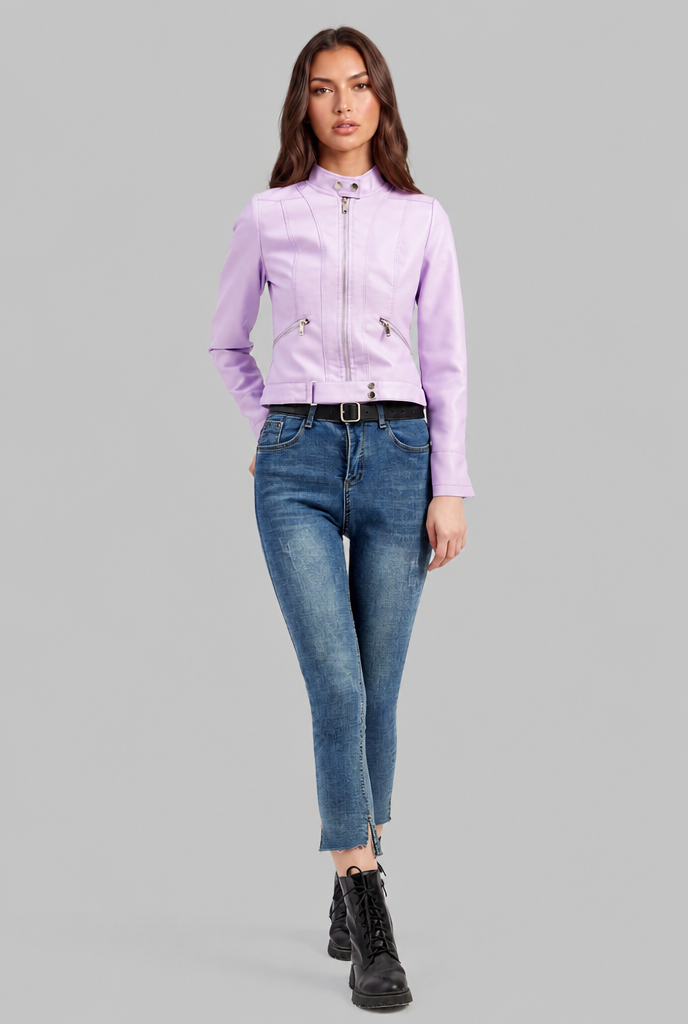 Chaqueta Biker de Piel Corta