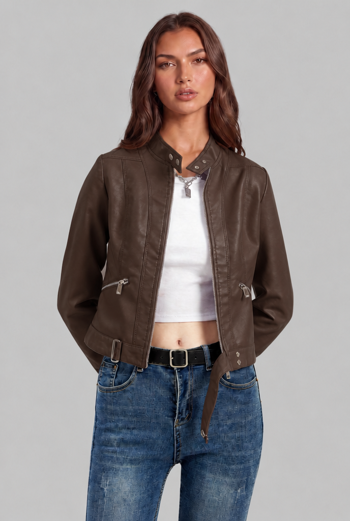 Chaqueta Biker de Piel Corta