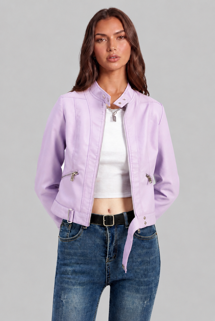 Chaqueta Biker de Piel Corta