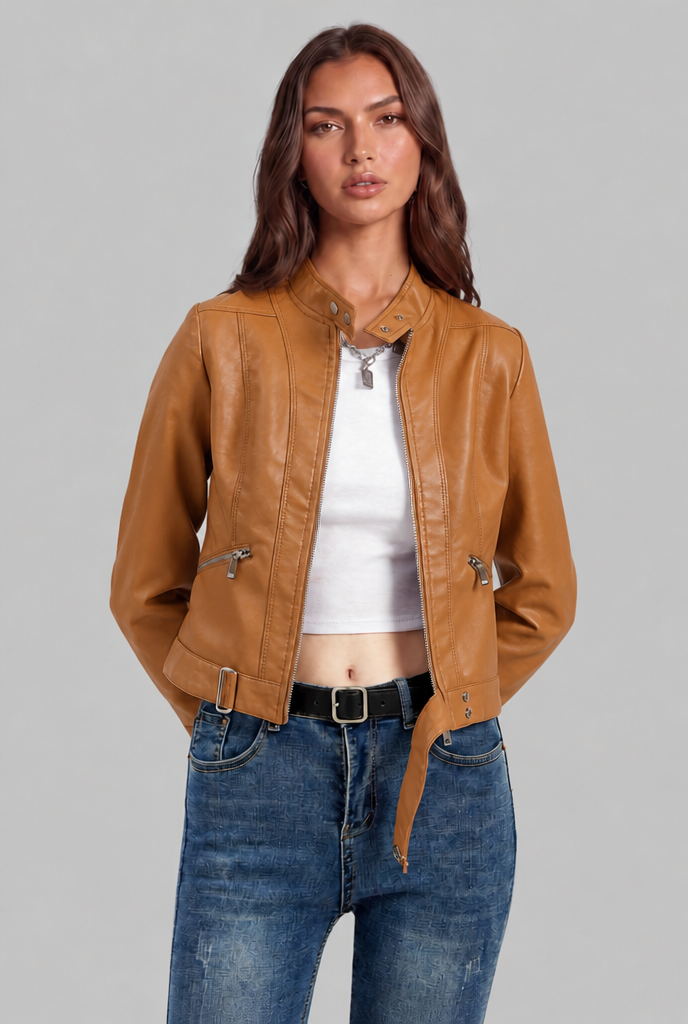 Chaqueta Biker de Piel Corta