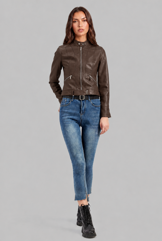 Chaqueta Biker de Piel Corta