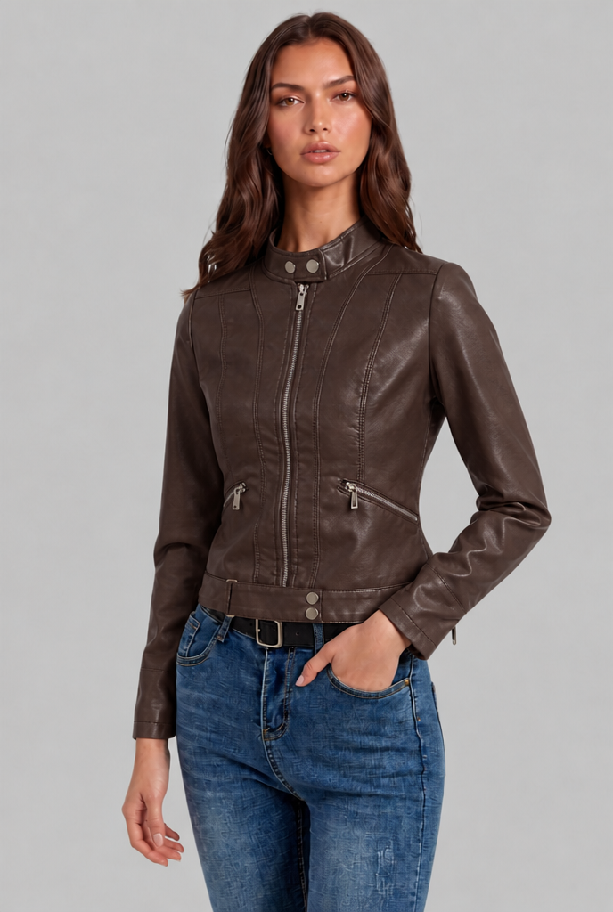 Chaqueta Biker de Piel Corta