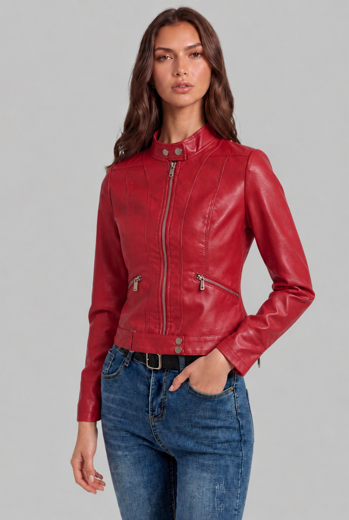 Chaqueta Biker de Piel Corta