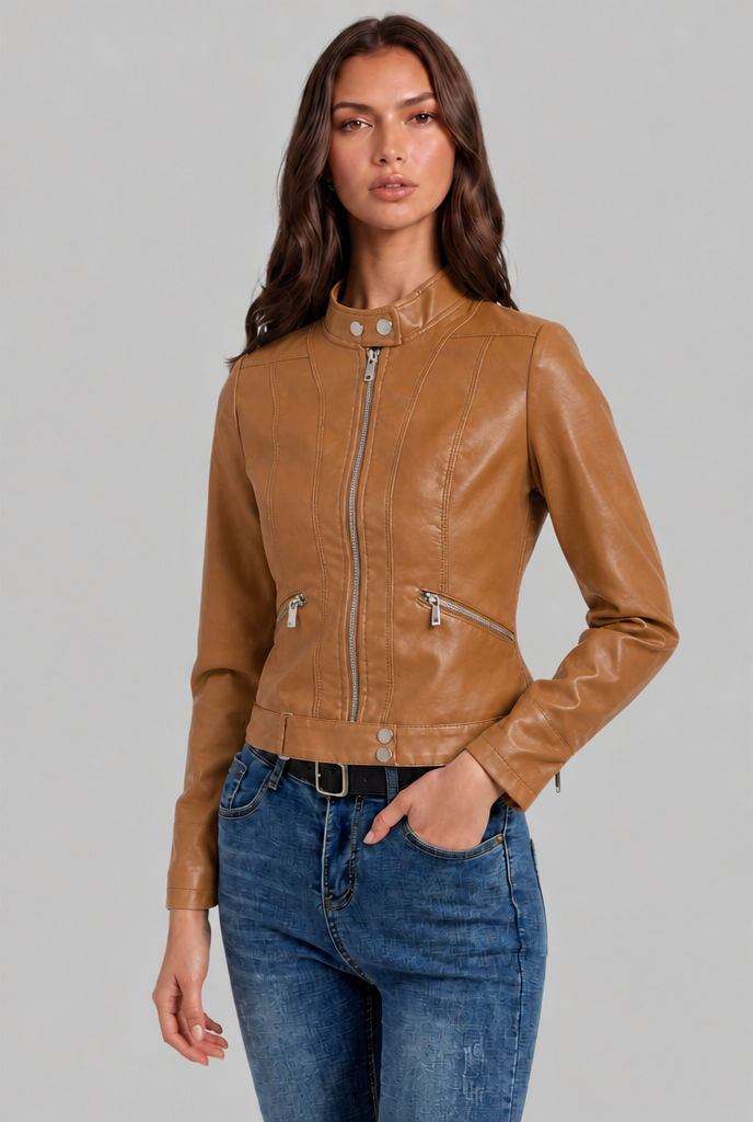 Chaqueta Biker de Piel Corta