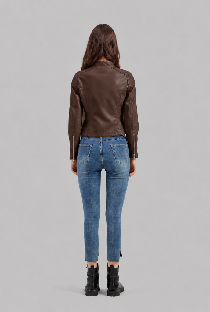 Chaqueta Biker de Piel Corta