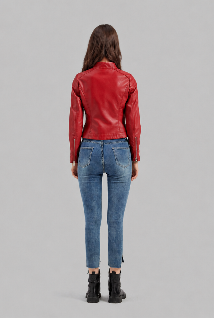 Chaqueta Biker de Piel Corta