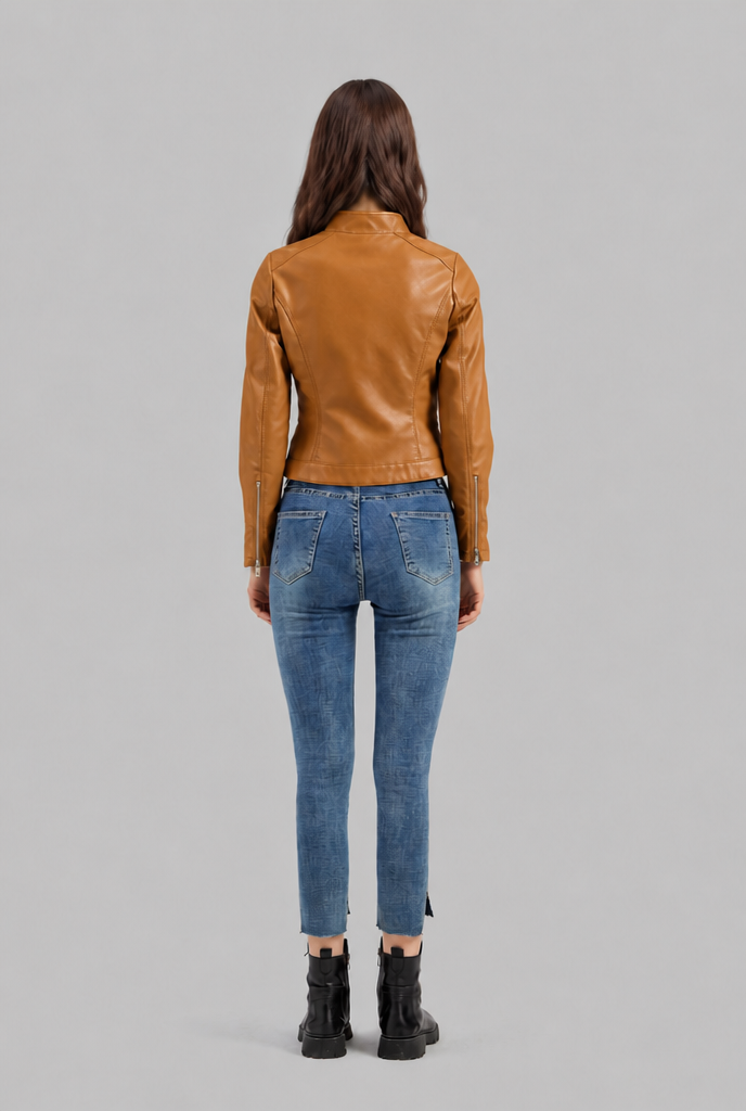 Chaqueta Biker de Piel Corta