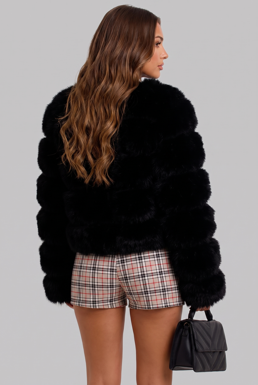 Chaqueta de pelo sintético boxy