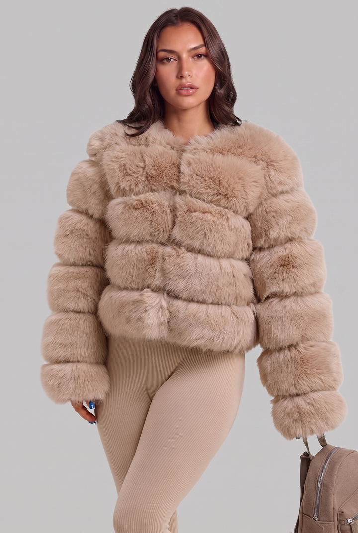 Chaqueta de pelo sintético boxy