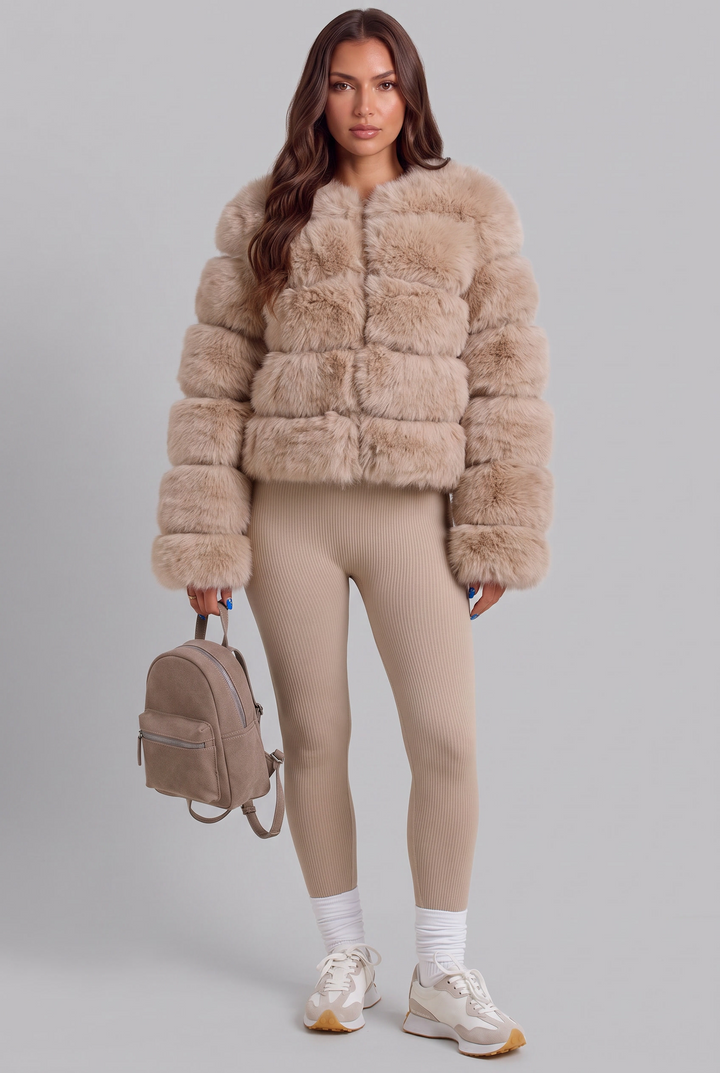 Chaqueta de pelo sintético boxy