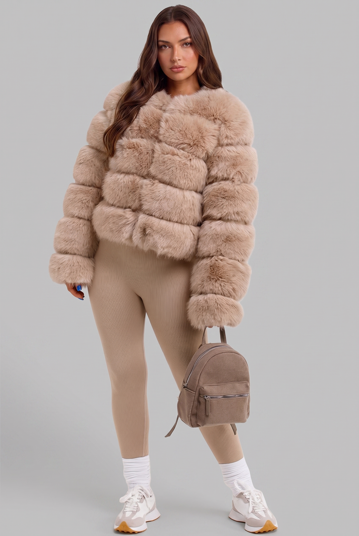 Chaqueta de pelo sintético boxy