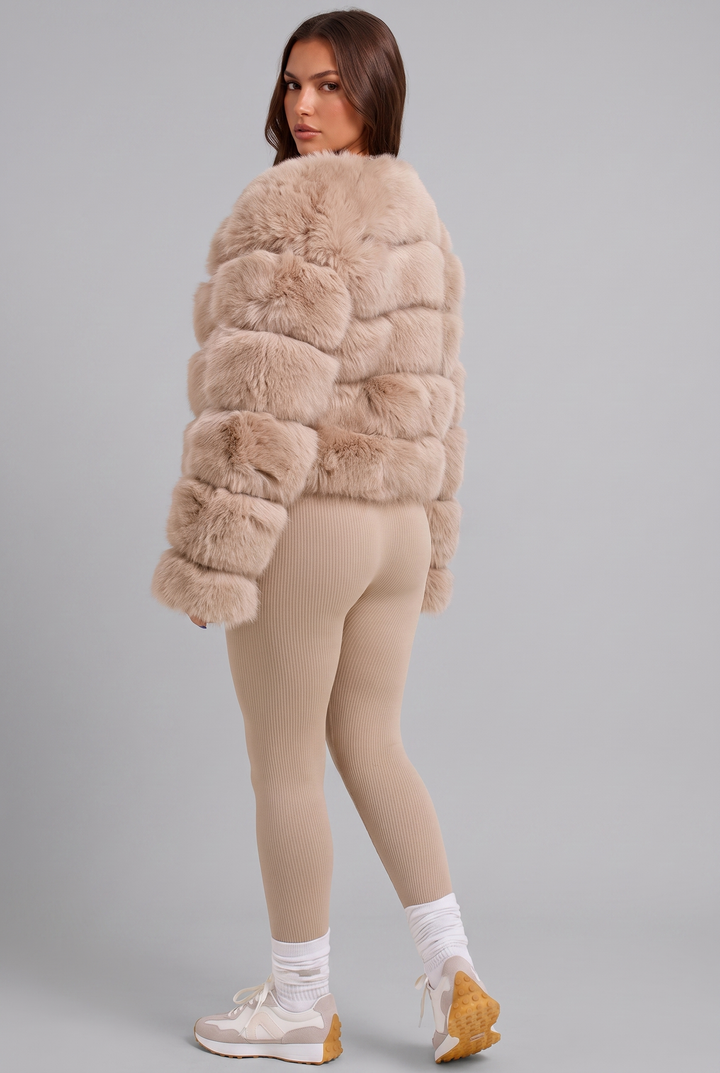 Chaqueta de pelo sintético boxy