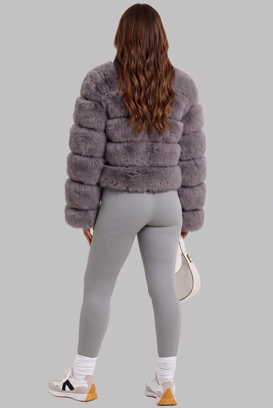 Chaqueta de pelo sintético boxy