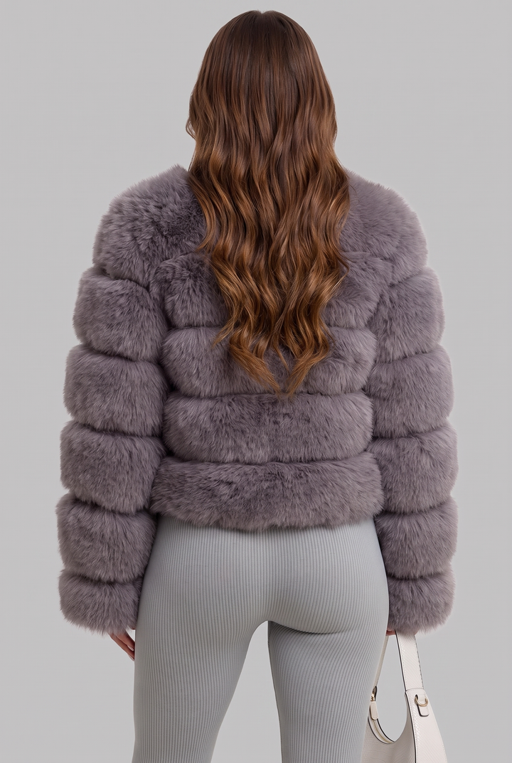 Chaqueta de pelo sintético boxy