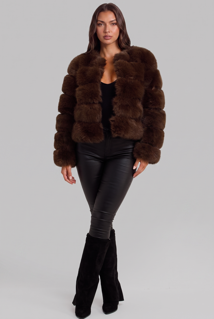 Chaqueta de pelo sintético boxy