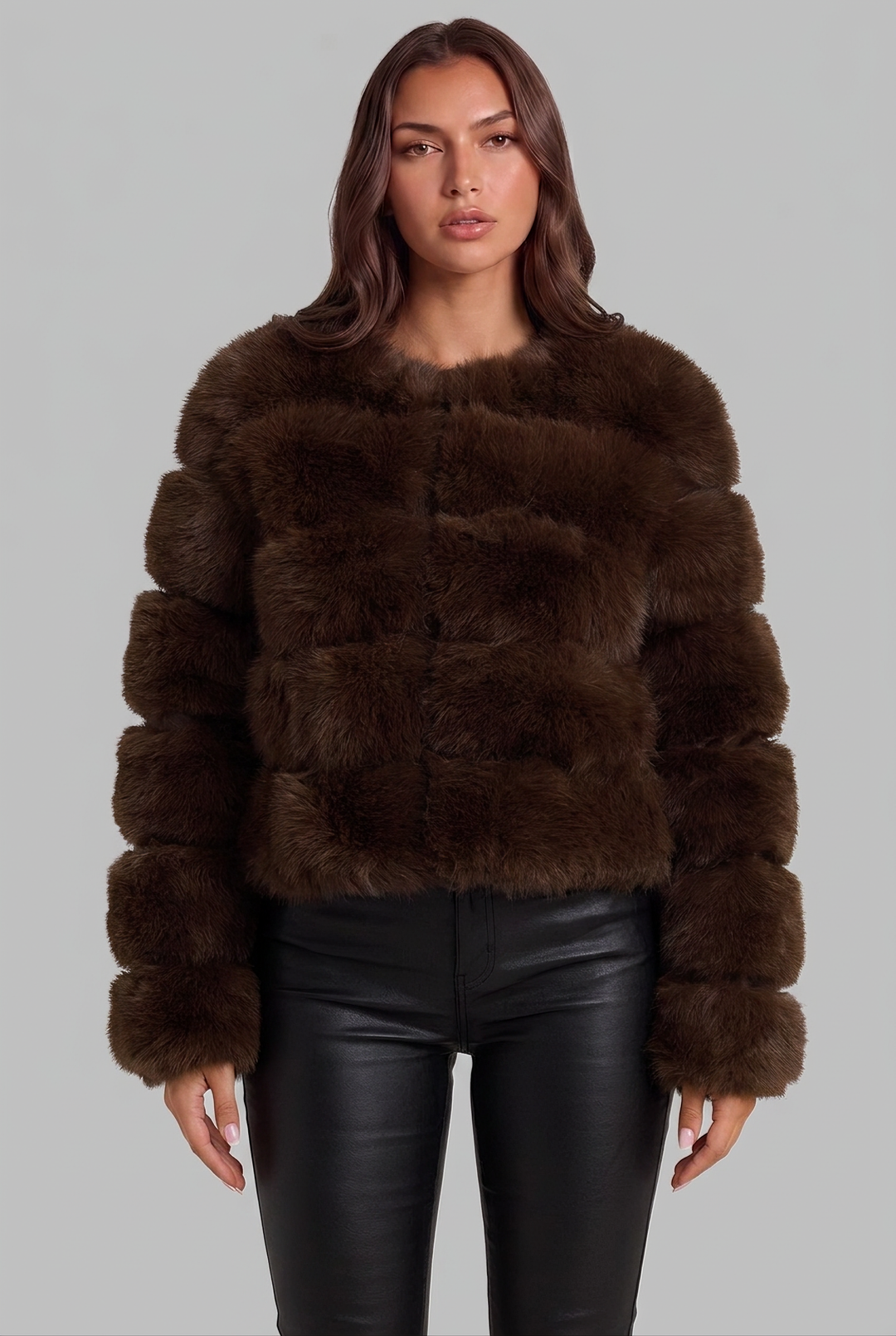 Chaqueta de pelo sintético boxy