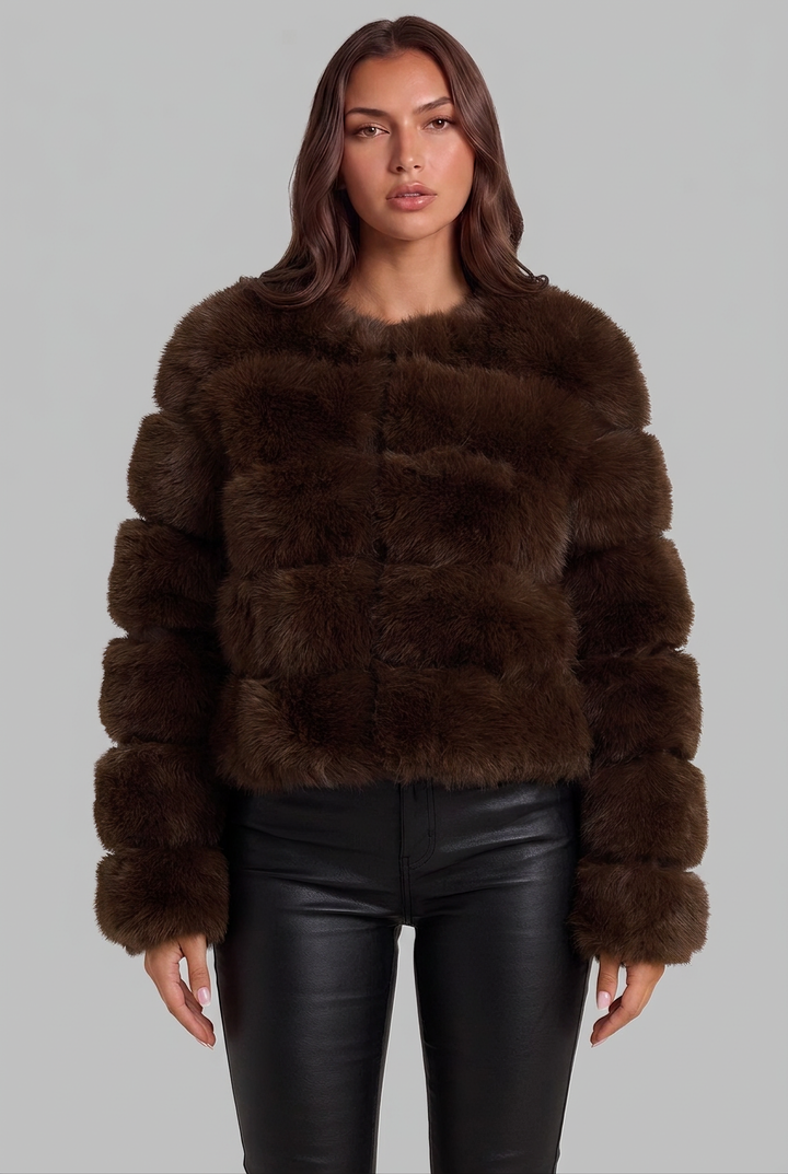 Chaqueta de pelo sintético boxy