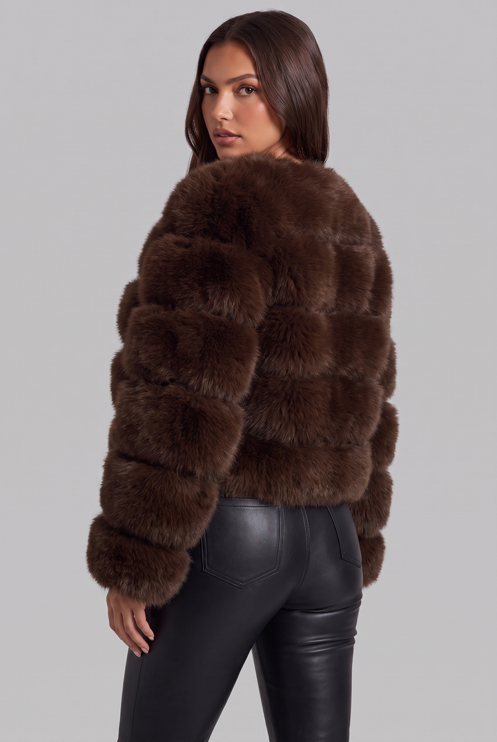 Chaqueta de pelo sintético boxy