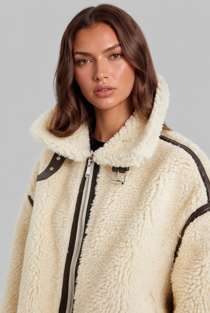 Chaqueta aviador sherpa de lana